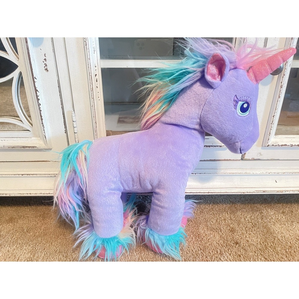 Build A Bear Fairy Beary Friends Purple Pastel Rainbow Unicorn 18" Soft Plush